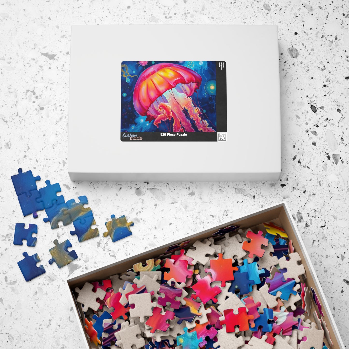 Colorful Jellyfish Jigsaw Puzzle, Vibrant Ocean Artwork, Family Game Night, Friend Gift for Sea Lovers, Fun Activity for Adults Puzzle The Puzzle Chest