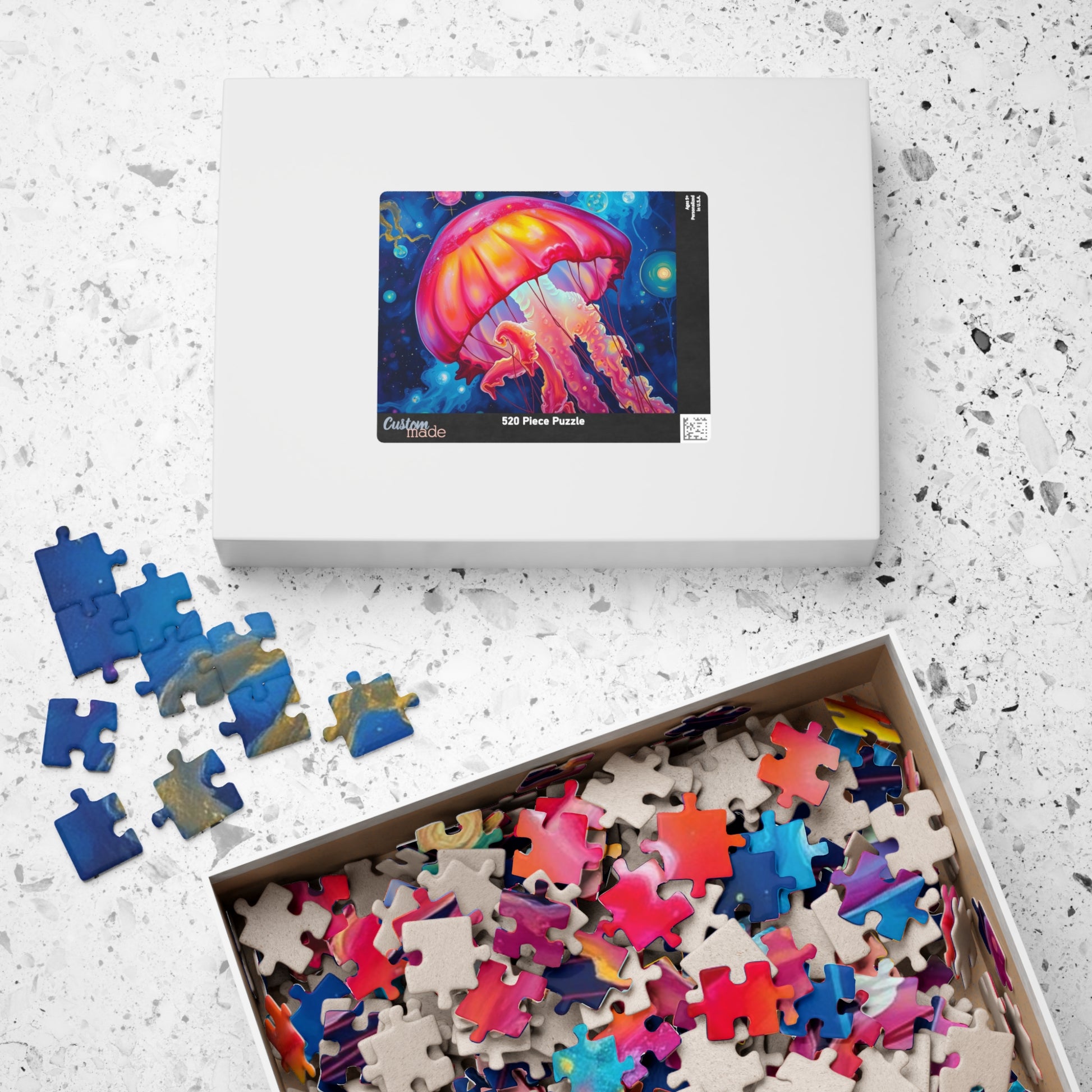Colorful Jellyfish Jigsaw Puzzle, Vibrant Ocean Artwork, Family Game Night, Friend Gift for Sea Lovers, Fun Activity for Adults Puzzle The Puzzle Chest