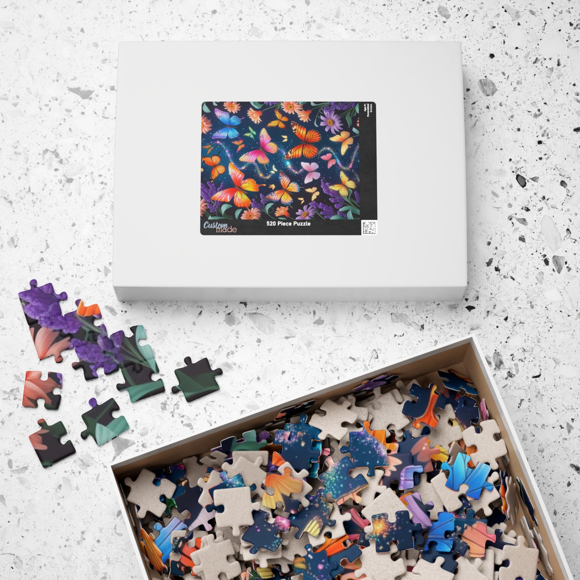 Floral Butterfly Collage Puzzle Whimsical, Colorful Butterflies Wildflowers Jigsaw Game, Family Bonding Activity, Nature Lover Gift Puzzle The Puzzle Chest
