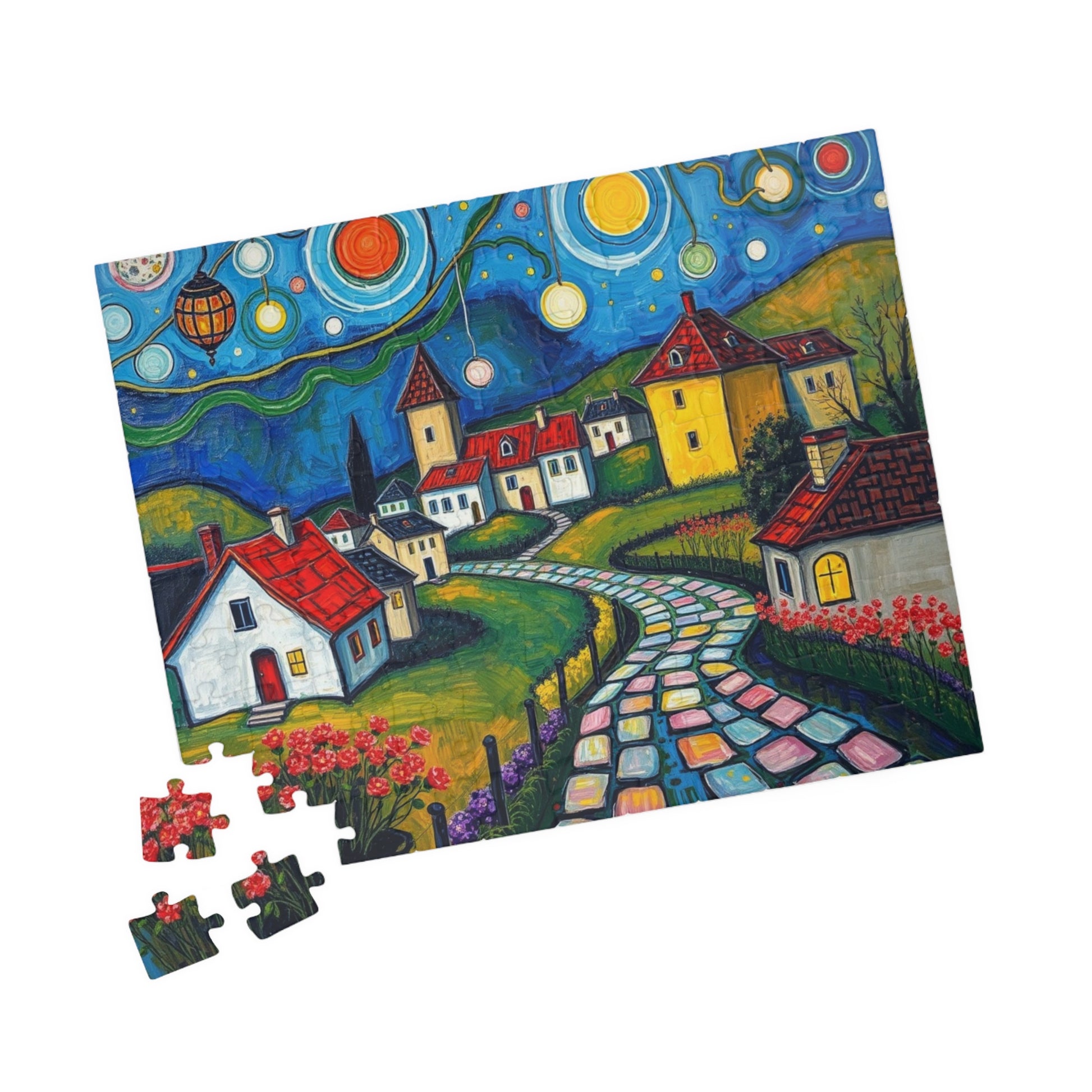 Whimsical Village Puzzle, 110, 252, 520, 1014-piece, Cozy Family Time Activity, Perfect Gift for Puzzle Lovers, Home Decor, Brain Teaser The Puzzle Chest