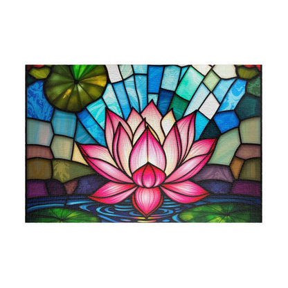 Lotus Jigsaw Puzzle, Sacred Pink Flower in Bloom, Faith-Based Nature Themed Game, Relaxation Activity, Unique Gift for Puzzle Lover