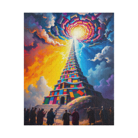 Tower of Babel Jigsaw Puzzle, Christian Bible Art, Educational Game, Family Bonding Entertainment, Religious Gift for Friends, Cognitive Fun 520 pcs (Vertical) Puzzle The Puzzle Chest