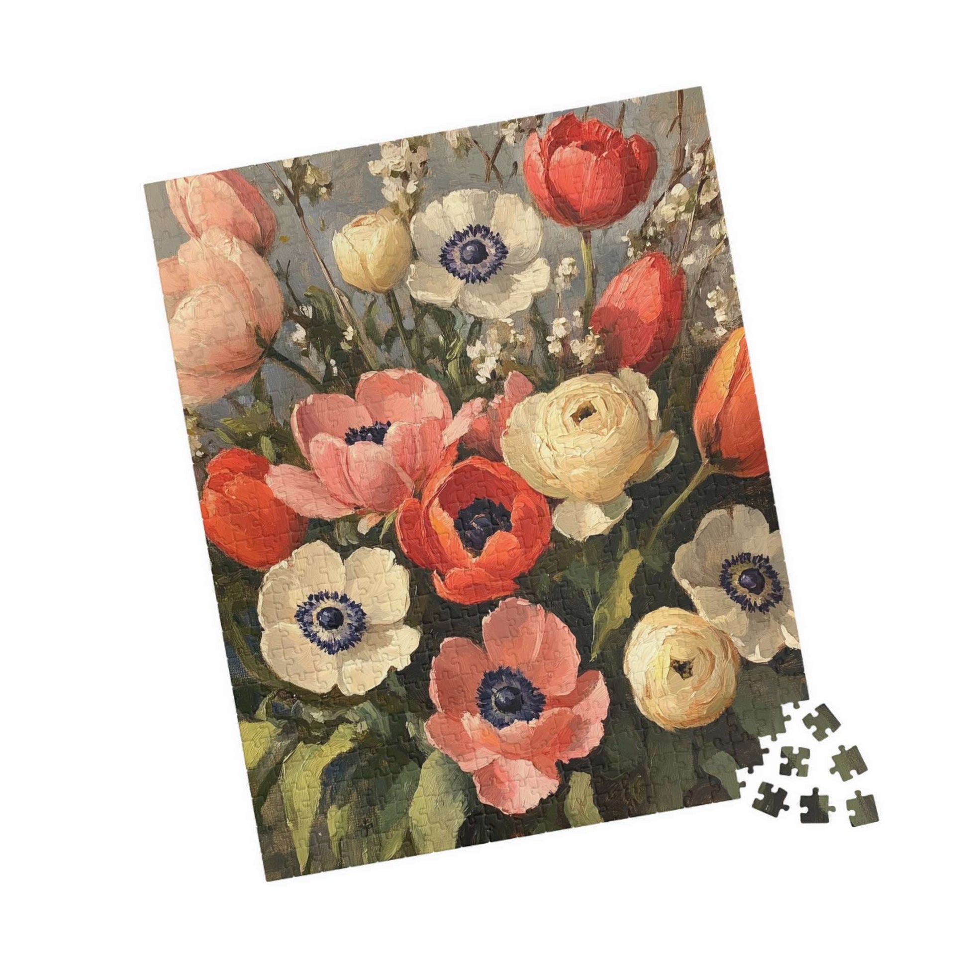 Vintage Anemone and Ranunculus Floral Puzzle 110-1014-piece | Botanical Jigsaw