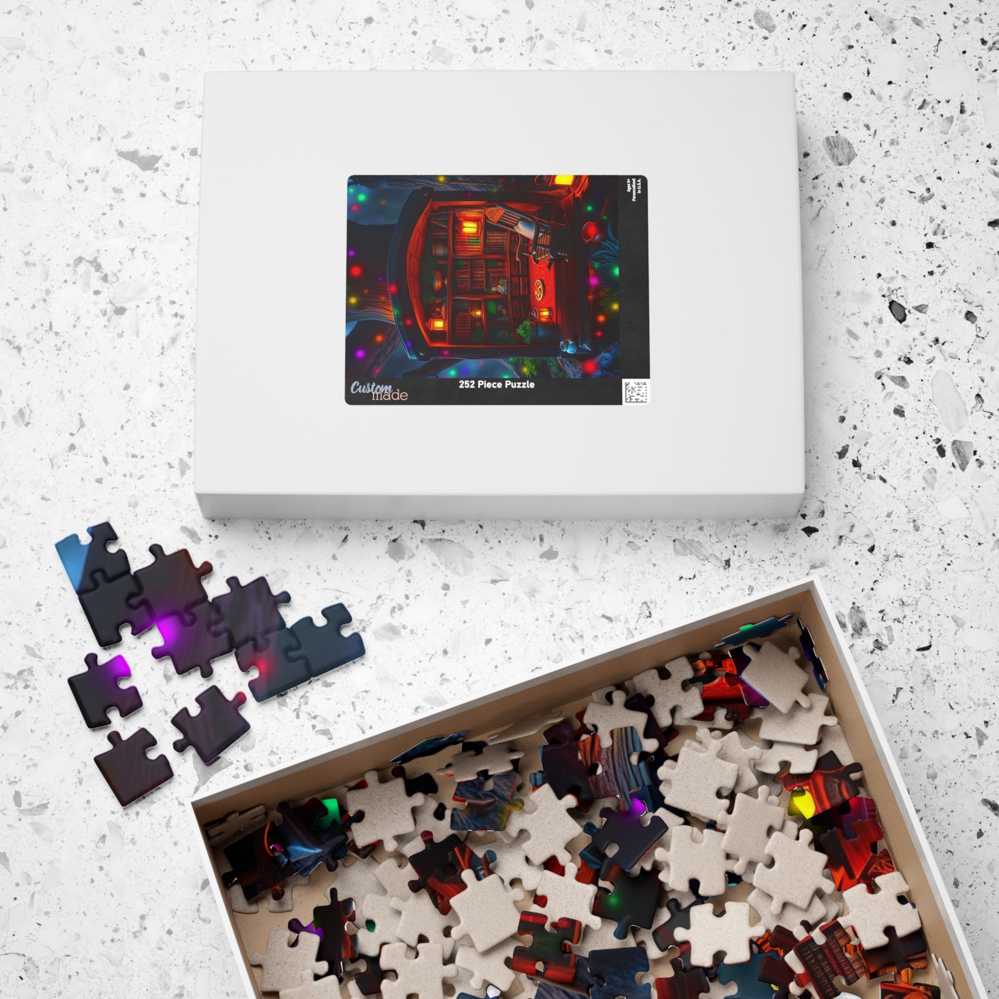 Bioluminescent Gnome Home Puzzle, Enchanted Fantasy Cozy Lantern-Lit Oak Tree Trunk House Jigsaw Game, Perfect for Puzzle Lovers Enthusiasts Puzzle The Puzzle Chest