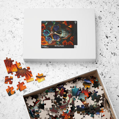 Colorful Skull Puzzle | Day of the Dead Jigsaw Game for Adults, Gift for Puzzle and Gothic Art Lovers, Mental Exercise, Fun Solo Activity Puzzle The Puzzle Chest