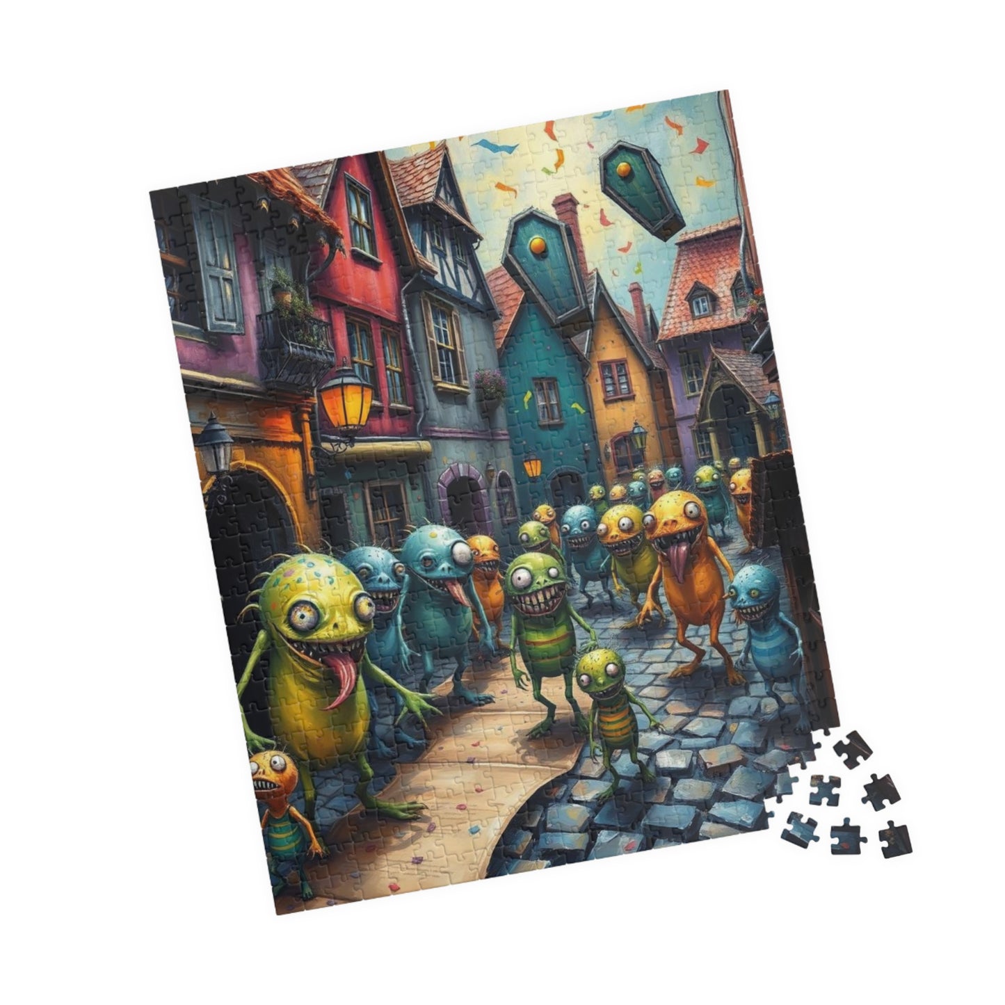 Midnight Parade Monster Puzzle, 110, 252, 520-piece Jigsaw for Fun Home Activity, Unique Gift for Adults, Family Game Night, Halloween