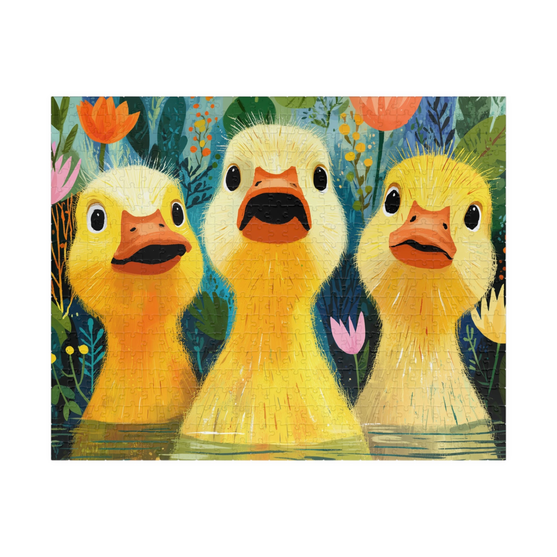 Three Yellow Ducklings Puzzle 110/252/520/1014 Piece | Cute Farm Animal Jigsaw Puzzle The Puzzle Chest