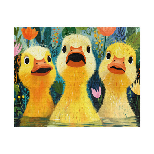 Three Yellow Ducklings Puzzle 110/252/520/1014 Piece | Cute Farm Animal Jigsaw Puzzle The Puzzle Chest