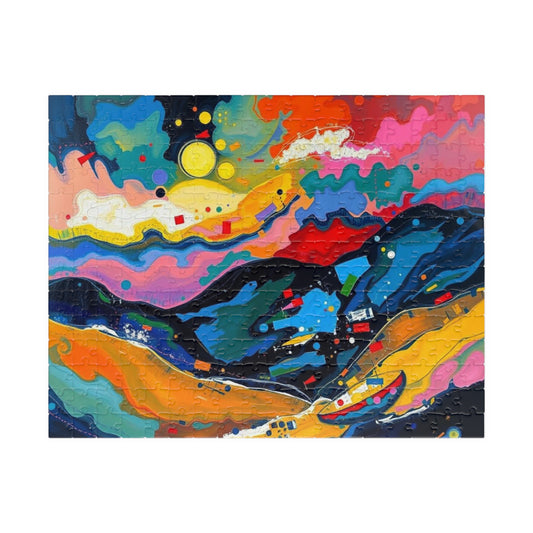 Vibrant Abstract Puzzle - Landscape Jigsaw Game for Adult, Art Therapy, Family Game Night, Home Entertainment, Brain Teaser Gift for Friends 252 pcs (Horizontal) Puzzle The Puzzle Chest