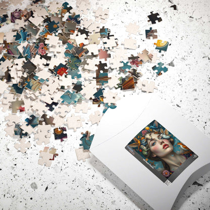 Surreal Self Portrait Jigsaw Puzzle, 110/252/520/1014 Piece, Frida Kahlo Inspired, Dreamlike Animals & Nature, Gift for Art Lovers, Mindful Puzzle The Puzzle Chest