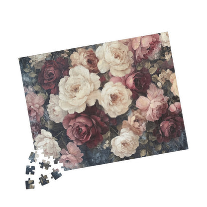 Vintage Rose Bouquet Jigsaw Puzzle — Floral Puzzle (Antique Flower Garden Vibe)