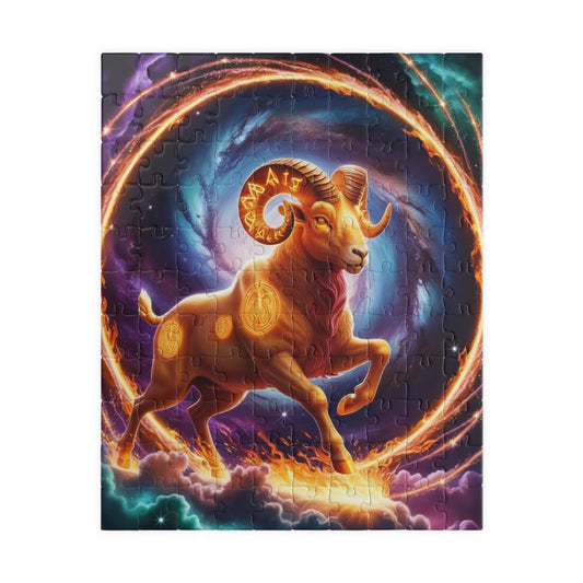 Astrological Ram Puzzle, Aries Zodiac Sign Jigsaw Game, Perfect Gift for Astrology Lover, Family Fun Brain Teaser, Unique Birthday Present 110 pcs (Vertical) Puzzle The Puzzle Chest