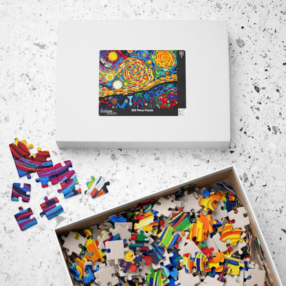 Colorful Artistic Puzzle for Adult, Vibrant Starry Night Design, Abstract Jigsaw Game Puzzle The Puzzle Chest