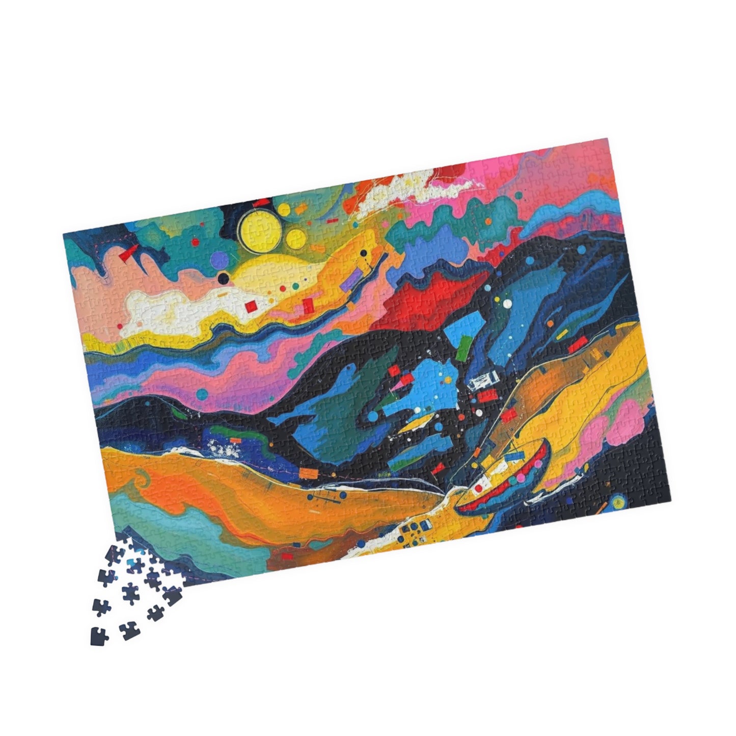 Vibrant Abstract Puzzle - Landscape Jigsaw Game for Adult, Art Therapy, Family Game Night, Home Entertainment, Brain Teaser Gift for Friends Puzzle The Puzzle Chest