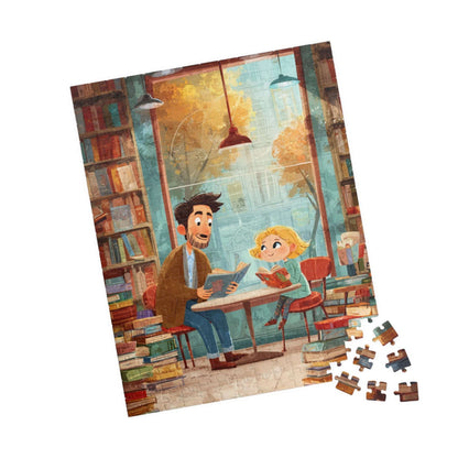 Whispers Between the Shelves - Watercolor Cozy Bookstore Jigsaw Puzzle, Storybook Cartoon Illustration 252 pcs (Vertical) Puzzle The Puzzle Chest