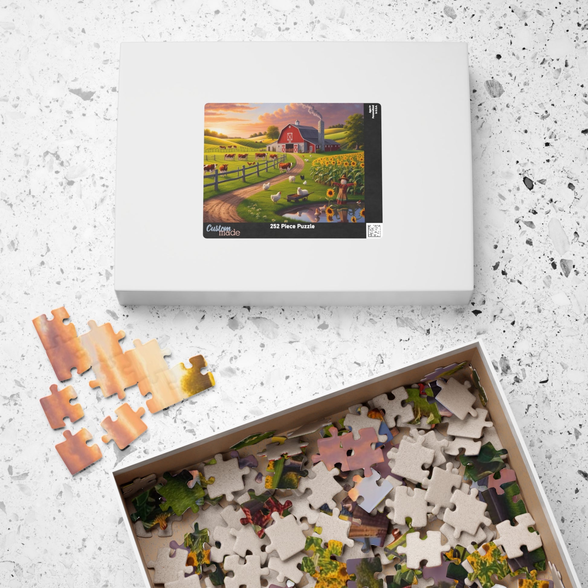 Serene Countryside Farm Puzzle, Family Fun Activity, Relaxing Gift for Puzzle Lovers, Cozy Fall Home Decor, Farmhouse Theme, Leisure Time Puzzle The Puzzle Chest