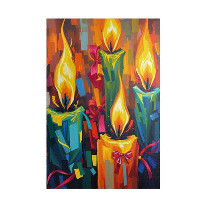 Candlelight Jigsaw Puzzle for Adults - Cozy Abstract Candle Art Christmas Theme