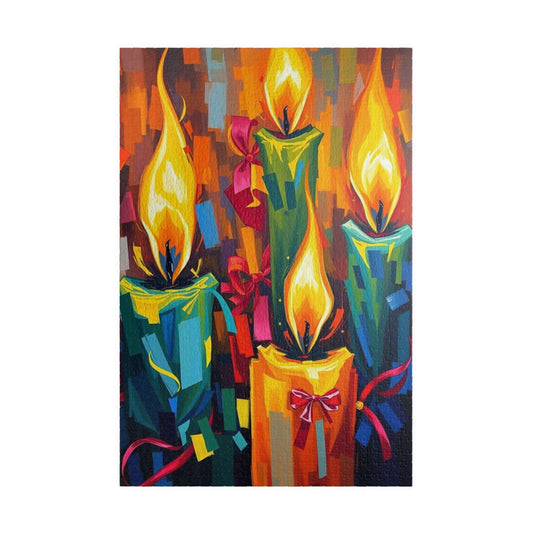 Candlelight Jigsaw Puzzle for Adults - Cozy Abstract Candle Art Christmas Theme