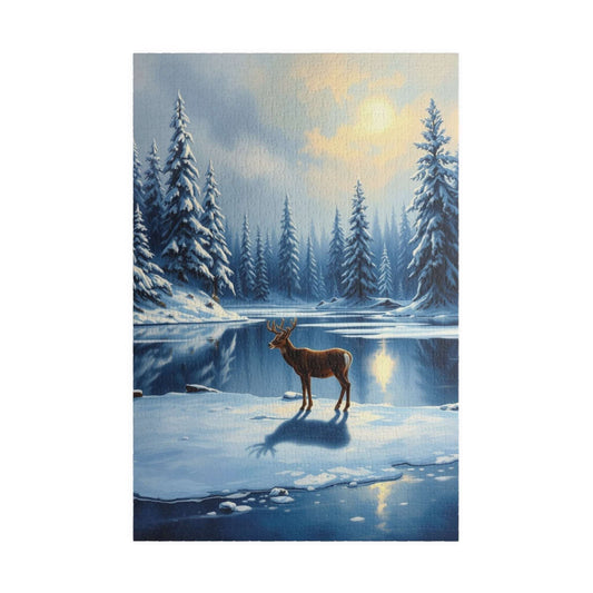 Serene Winter Landscape Puzzle | 110, 252, 520, 1014-piece Jigsaw | Cozy Home Activity, Gift for Nature Lovers, Christmas Decor, Family Time 1014 pcs (Vertical) Puzzle The Puzzle Chest