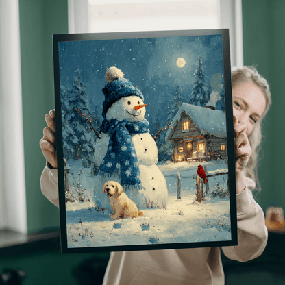 Frosty Fun With Friends - Cozy Winter Puzzle, Snowman Puppy and Bird Jigsaw , Ideal for Family Night or Solo Fun, Senior Brain Teaser, Gifts Puzzle The Puzzle Chest