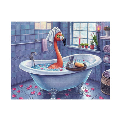 Flamingo in Bubble Bath - Fun and Whimsical Spa Puzzle, Unique Gift for Friends, Perfect for Family Fun, Birthday, or Spa Day Gathering