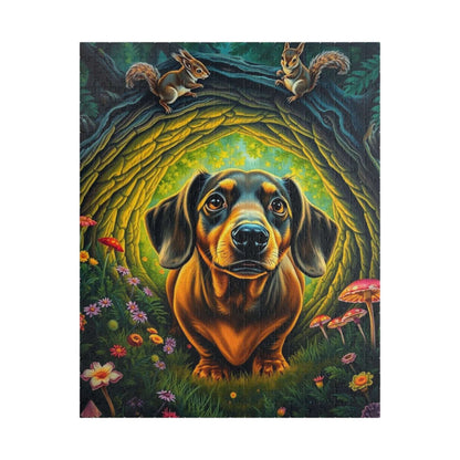 Dachshund Forest Adventure Puzzle, Animal Jigsaw Game for Adults, Dog Lover Gift for Friends, Cozy Night Activity, Mindfulness Family Fun 520 pcs (Vertical) Puzzle The Puzzle Chest