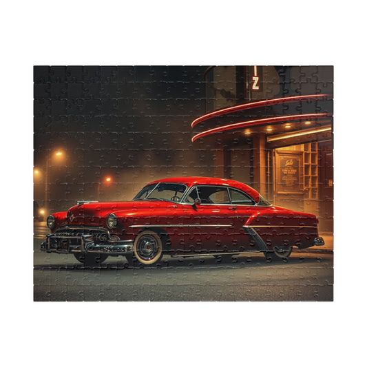 Vintage Car Puzzle, Classic Red 1949 Mercury Eight Coupe, Nostalgic Gift for Car Lovers, Family Game Night or Solo Fun, Mindfulness Activity 252 pcs (Horizontal) Puzzle The Puzzle Chest