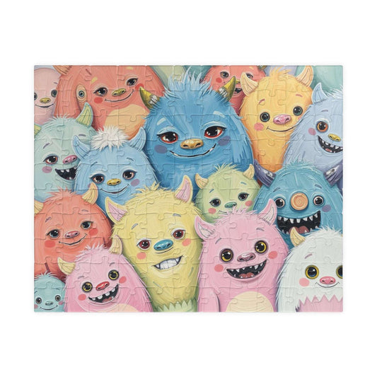 Cute Monster Collage Jigsaw Puzzle, Halloween Puzzle for Adults