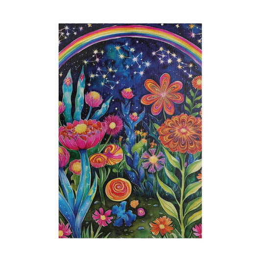 Trippy Puzzle, Glow in the Dark Garden, Otherworldly Hues Jigsaw Puzzle Game for Adults, Mind-Bending Design for Puzzle Lover, Enthusiasts 1014 pcs (Vertical) Puzzle The Puzzle Chest