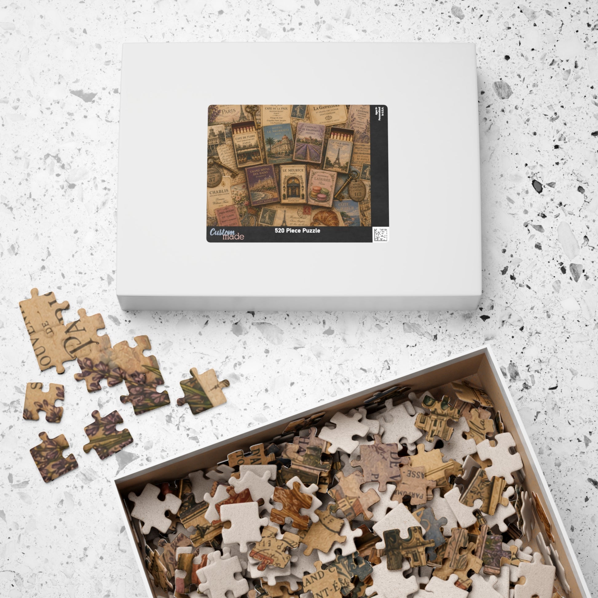 Vintage France Matchbook Puzzle | Paris Travel Memorabilia Jigsaw | French Café Collection Challenge | European Nostalgia Puzzle The Puzzle Chest