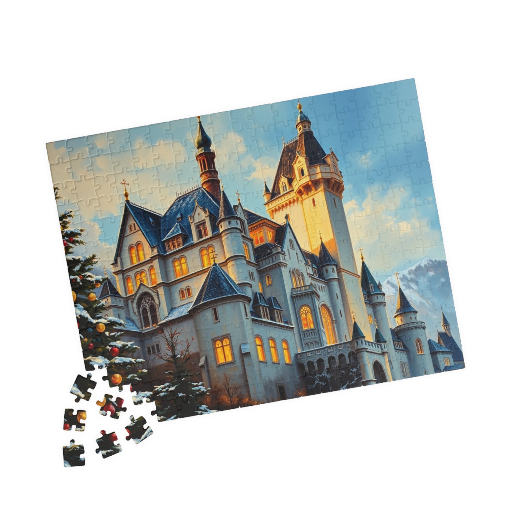 Neuschwanstein Castle Winter Jigsaw Puzzle, Snowy Bavaria Landscape Game, Famous Landmark Architecture, Travel Lover Best Unique Gift Puzzle The Puzzle Chest