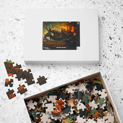 Catspell Cauldron Night Witchy Jigsaw Puzzle, Halloween Scene Perfect for Family Fun, Cozy Nights, Fall Celebrations, Gift for Puzzle Lover Puzzle The Puzzle Chest