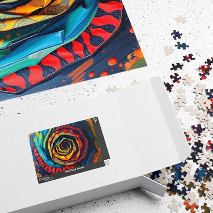 Colorful Spiral Rose Puzzle, 110-1014 pieces Abstract Jigsaw, Stress Relief Game, Gift for Adults, Family Game Night, Mindful Art Therapy Puzzle The Puzzle Chest