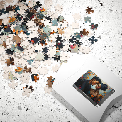 African American Couple Embracing Jigsaw Puzzle, Afrocentric Puzzle Lover Gift Best for Friends, Fun Family Game Night, Creative Hobby, Brain Teaser Puzzle The Puzzle Chest