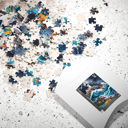 Scenic Rocky Shoreline Puzzle, Lighthouse Seaside Landscape Jigsaw Game, Family Game Night, Mindfulness Activity for Puzzle Lover Enthusiast Puzzle The Puzzle Chest