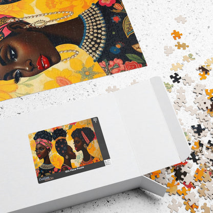 Sisters Bonding Jigsaw Puzzle, African Heritage African American Woman Empowering Art, Afrocentric Mindful Family Activity, Gift for Birthday, Holiday Puzzle The Puzzle Chest