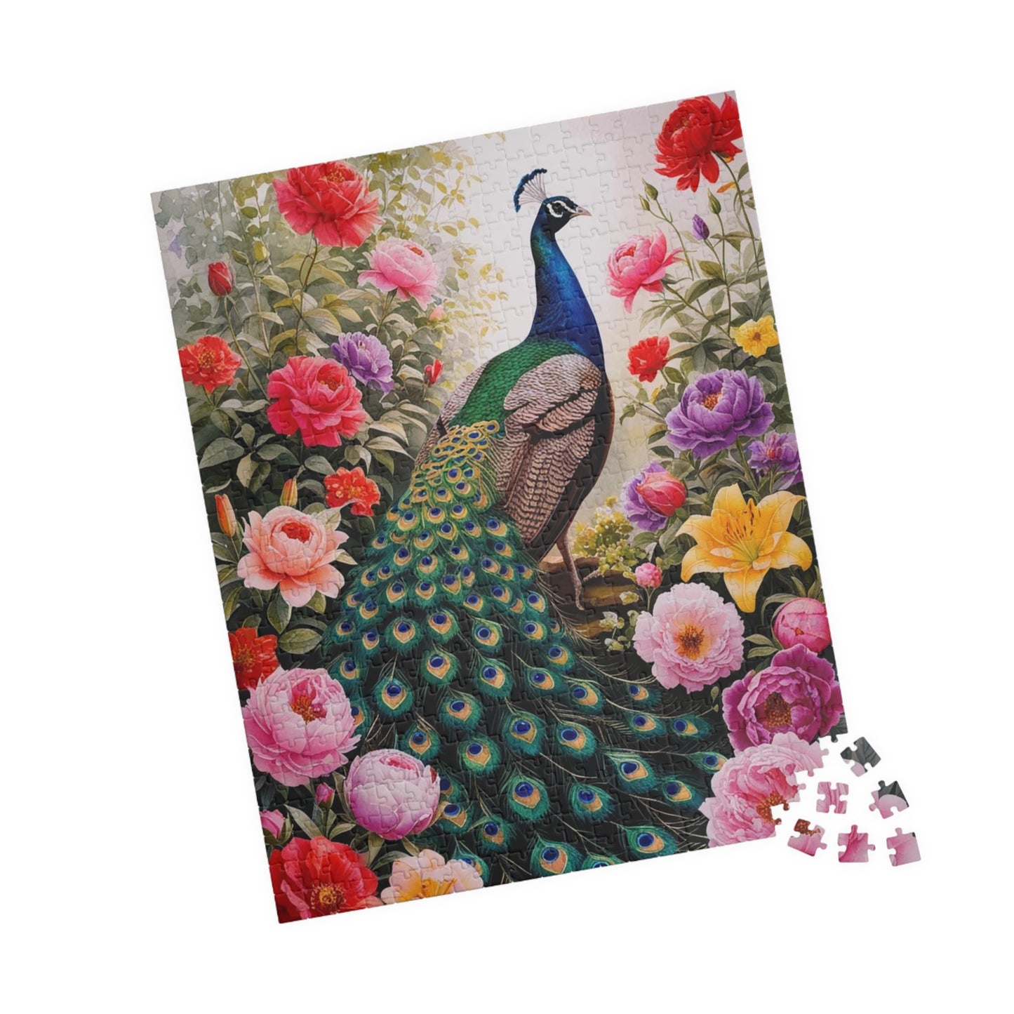 Peacock Jigsaw Puzzle Birds and Flowers, Animal Lover Game, Birthday Gift Floral Puzzle for Nature Enthusiasts, Relaxing Fun Family Activity Puzzle The Puzzle Chest
