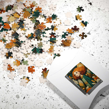 Enchanted Mushroom Grove Jigsaw Puzzle – Whimsical Fairy-Tale Autumn Puzzle for Adults, Girl with Hedgehog Puzzle The Puzzle Chest