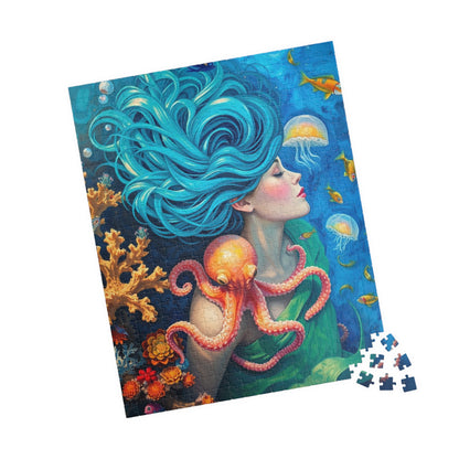 Enchanting Ocean Goddess Puzzle, 110, 252, 520, 1014-piece Jigsaw, Perfect Gift for Ocean Lover, Home Entertainment, Meditation, Game Night