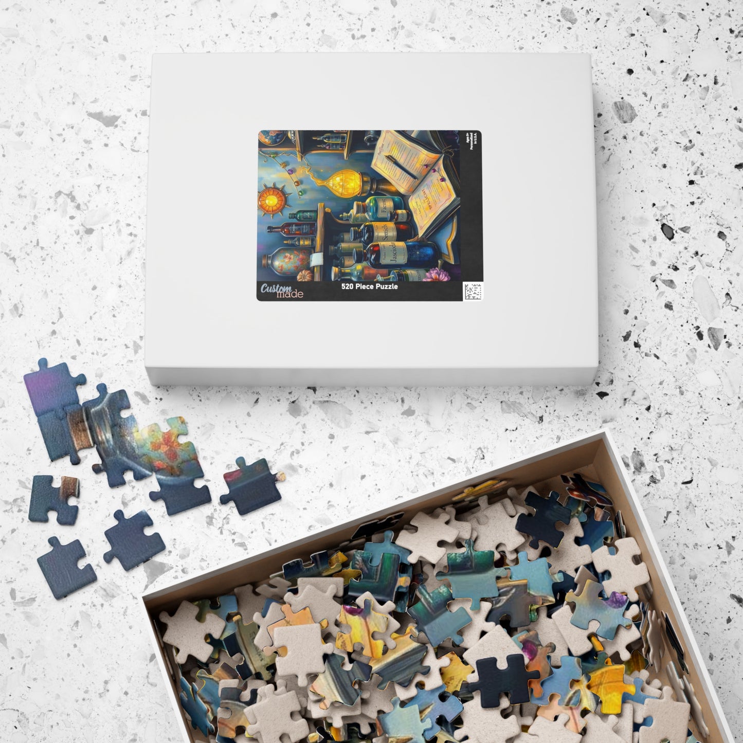 Enchanting Potion Store Jigsaw Puzzle - 110, 252, 520 pcs, Halloween Family Activity, Gothic Gift for Puzzle Lovers, Fantasy Art Enthusiasts