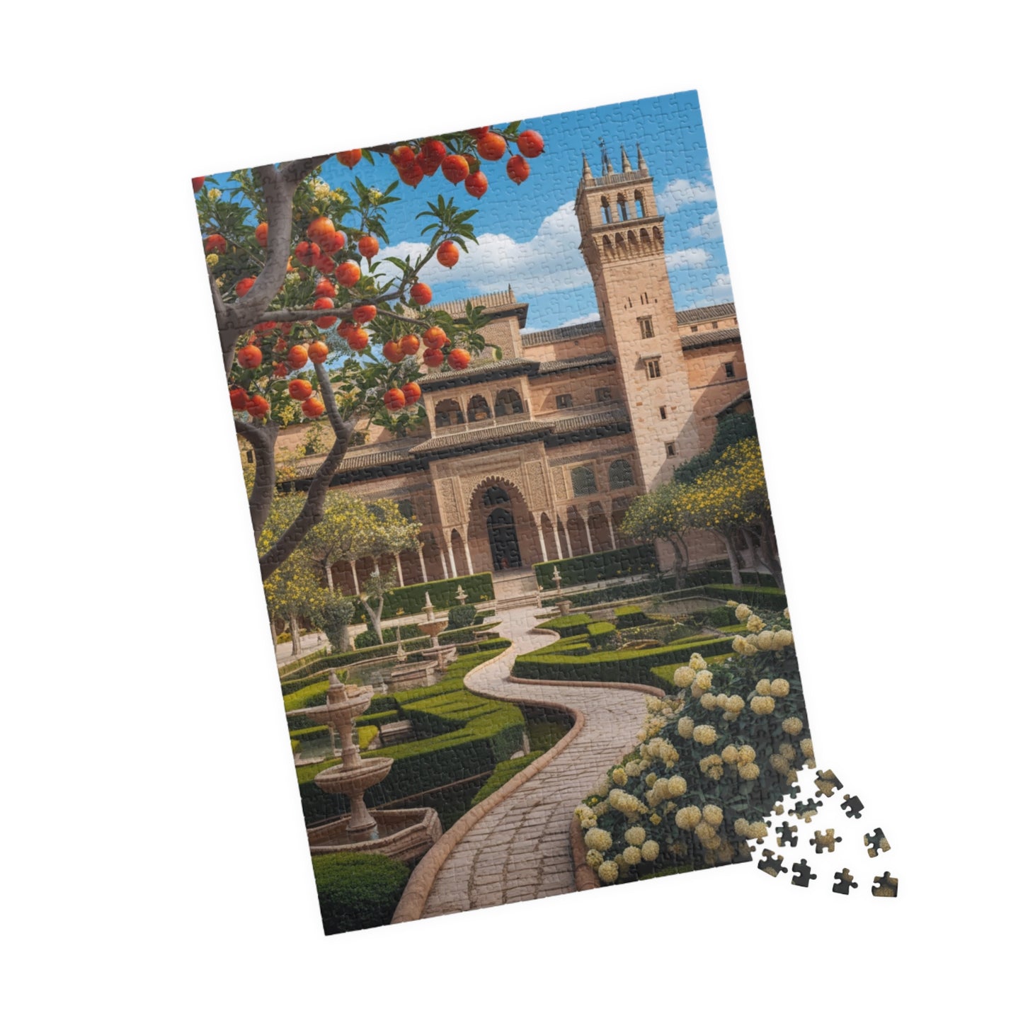 Alhambra Palace Landmark Puzzle, Spanish Architecture Jigsaw Game, Pomegranate Tree Garden, Family Entertainment, Quiet Leisure Activity Puzzle The Puzzle Chest