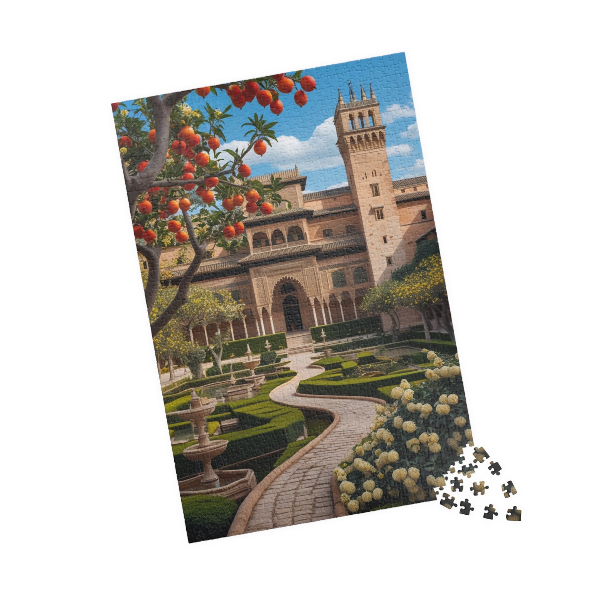 Alhambra Palace Landmark Puzzle, Spanish Architecture Jigsaw Game, Pomegranate Tree Garden, Family Entertainment, Quiet Leisure Activity Puzzle The Puzzle Chest