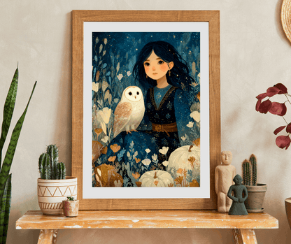 Twilight Pumpkin Grove Fairy-Tale Puzzle - Dark Haired Girl and Wise Owl, Nature Lovers Gift, Family Activity, Home Entertainment Puzzle The Puzzle Chest