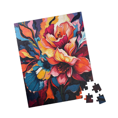 Abstract Floral Art Puzzle, Colorful Flower Jigsaw, Home Entertainment Mindful Activity, Gift for Family, Art Lover, Game Nights Puzzle The Puzzle Chest