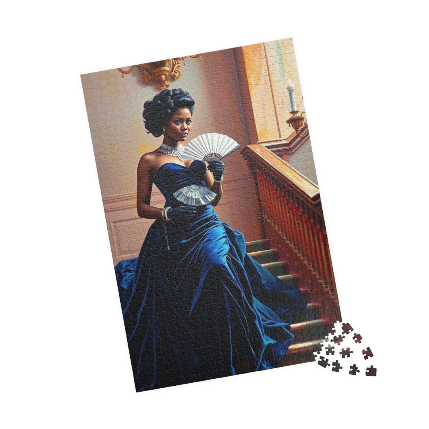 Victorian Afro-American Woman Jigsaw Puzzle, Black Woman Ballroom Dance, Afrocentric Gift for Solo Fun or Family Activity 1014 pcs (Vertical) Puzzle The Puzzle Chest