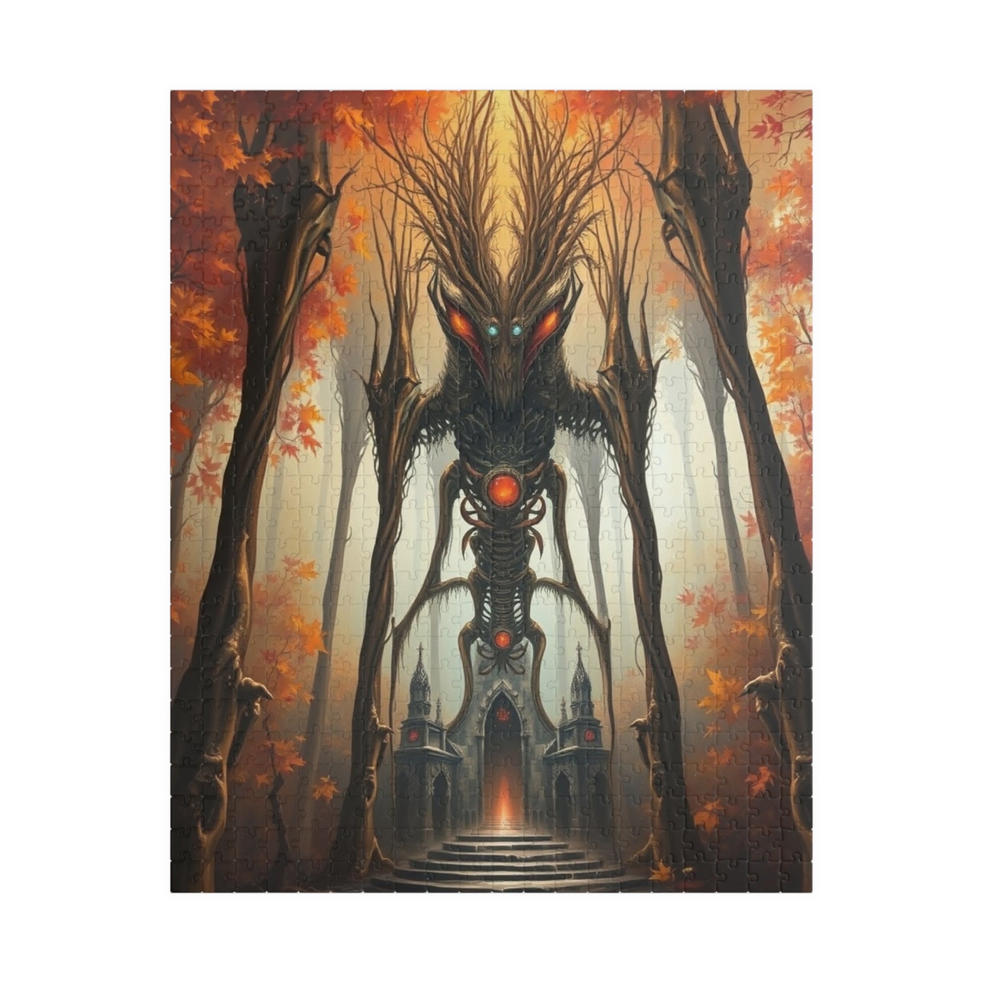 Enigmatic Forest Creature Puzzle | 110, 252, 520, 1014-piece | Dark Fantasy Art, Unique Gift for Puzzle Lover, Cozy Nights Solo Fun, Mindful 520 pcs (Vertical) Puzzle The Puzzle Chest