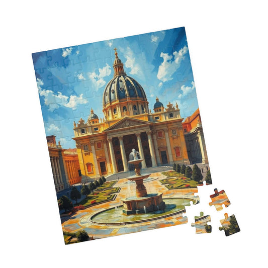 St. Peter’s Basilica Puzzle – Jigsaw of Vatican Landmark, Dome and Colonnades, Architecture 110 pcs (Vertical) Puzzle The Puzzle Chest