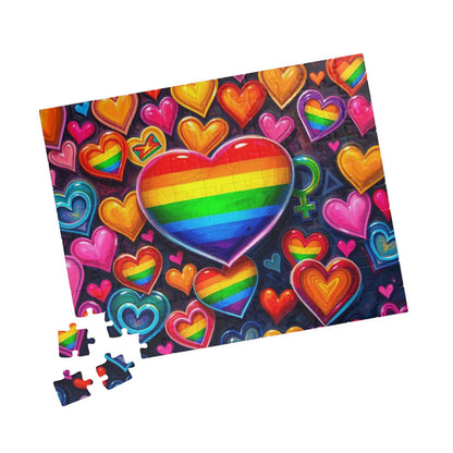 Rainbow Heart Puzzle for Adults - LGBTQ+ Love, Colorful Heart Jigsaw Game, Family Fun, Pride Gift for Puzzle Lovers, Brain Teaser Puzzle The Puzzle Chest