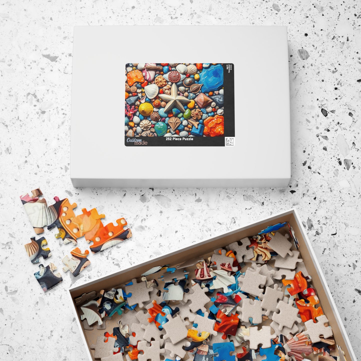Coastal Keepsakes Jigsaw Puzzle - Seaside Treasure Summer Collage, Ocean-Themed Gift for Beach Lover, Friends, Family Game Brain Teaser Puzzle The Puzzle Chest