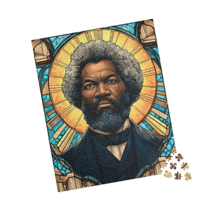 Frederick Douglass Jigsaw Puzzle – Afrocentric Historical Puzzle, Stained Glass Art, Black History Puzzle, Educational Puzzle for Adults and Teens, Inspirational African American Figure 520 pcs (Vertical) Puzzle The Puzzle Chest